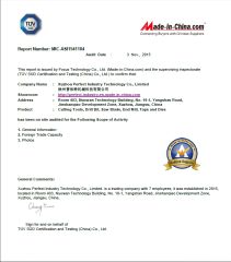 TUV certificate of Xuzhou Perfect Tools Co., Ltd. – certificate photo, supplier certificates section