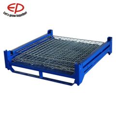 Galvanized Foldable and Stackable Wire Mesh Storage Cage Origin Cn Trademark EP Folded Folded Scale Heavy Duty Model NO. WZP-001 - Image 2
