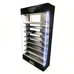Custom Cosmetic Display Shelf Acrylic Display Stand Cabinets Retail Store Floor Display with LED PVC Pop Display - Image 1