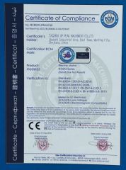 CE Certificate certificate from taizhou up peak Motor Co., Ltd.