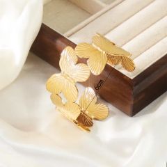 Stainless Steel Bangle with 18K Gold Plating Hydraulic Formed - Image 2