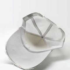 Custom Plain Washed Cotton Vintage 5 Panel Mesh Ripped Trucker Hats Custom Embroidery Logo Trucker Hat - Image 4