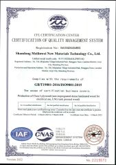 9001 certificate from Shandong Meilinwei New Material Technology Co.,Ltd.