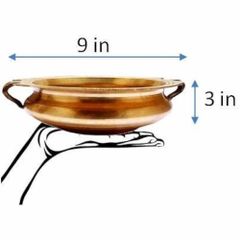 Brass Urli Color Gold Material Brass Finish Polished Capacity 1 Litre Usage Event Decor Design Style Ethnic Design Curved - Image 3