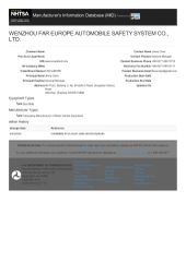 DOT certificate from Wenzhou Far Europe Automobile Safety System Co., Ltd