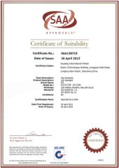 SAA certification certificate from Shenzhen Ouxiang Electronics Co., Ltd.