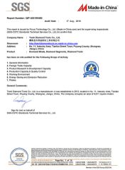 SGS Factory Audit certificate from Poyang Tianli Diamond Tools Co., Ltd.
