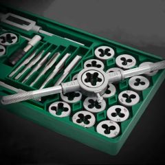 40PCS Meteric NPT Thread Tap and Round Screw Die Wrench Set Hand Tools Kit - Image 1