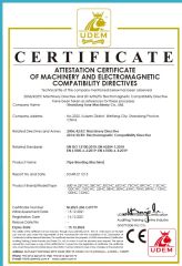 PIPE BENDING MACHINE certificate of Shandong Soar Machinery Co., Ltd. – certificate photo, supplier certificates section
