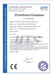 Our CE Certificate certificate from Wenzhou 5-Star Warning Lights Co., Ltd.