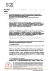 REACH REPORT certificate from JOSO CORPORATION