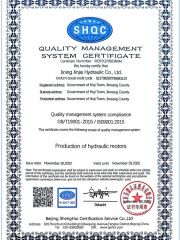 ISO 9001 certificate from Jining Jinjia Hydraulic Co., Ltd.