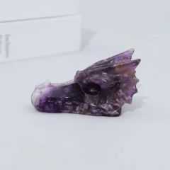 2.5 Inch Wholesale Natural Reiki Crystal Gemstone Hand Carved Folk Crafts Healing Crystal Stones Amethyst Dragon Skulls - Image 4