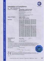 CE-TUV Safety Light Curtains certificate from Shenzhen Tongchuang Mechatronics Co., Ltd.