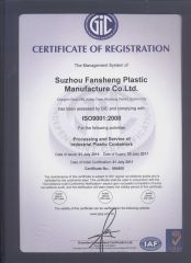ISO/SGS CERTIFICATIONS certificate from Suzhou Fansheng Plastic Manufacture Co., Ltd.