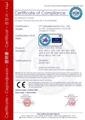 Certificate of Compliance certificate from VY Optoelectronics Co., Ltd.
