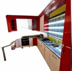 Modern PVC U Shape Modular Kitchen Material PVC Appearance Modern Texture Natural Wood Finish Type Polished Door Finishing - Image 2