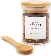 Kitchen Storage Glass Jars Set Spice Container with Bamboo Lid - Image 4