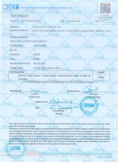 EN12727 certificate from Shenzhen Flyon Sports Co., Ltd.