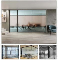 Aluminium Frame Glass Partition Design Plain Thickness 6 mm Finishing Matty Insulation Thermal System Thickness 45mm Partition Style Grid - Image 7