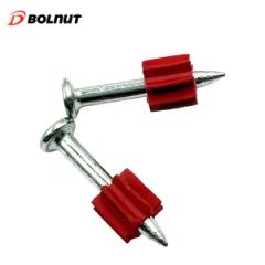 Construction Use Steel Pin with Red Flute Smooth Shank Cupped Head Style Concrete Driving Nail Free Samples Carton Packed - Bolnut Fastener Co., Ltd