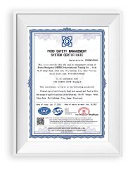 ISO 22000 certificate from Breta Navigator (Hebei) International Trading Co., Ltd