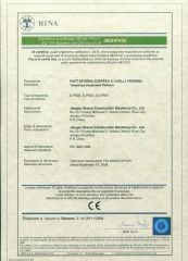 CE Certificate certificate from Shenxi Machinery Co., Ltd.