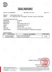 TEST REPORT certificate from Yantai Changyou Glass Co., Ltd.