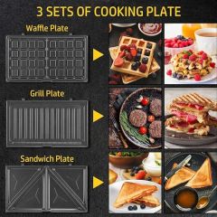 Grilled Cheese Machine, LED Indicator Lights, 750 W, Non-Stick Plates, Sandwich Maker - Image 2