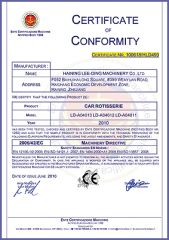 CE Certificate certificate of Haining Lee-Ding Machinery Co., Ltd. – certificate photo, supplier certificates section