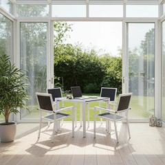 Outdoor Furniture Aluminum Frame Dining Set 4 PCS - Image 1