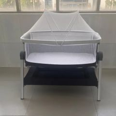 Luxury Foldable 5 Levels Height Adjustable Baby Bedside Bassinet Crib - Image 4