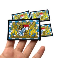 Custom Bavarian Flag Woven Patch with Lion Crest – OEM ODM Embroidered Badge - Zhongshan Lixin Arts and Crafts Co., Ltd.