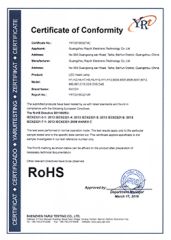 RoHS Certificate certificate from Guangzhou Raych Electronic Technology Co., Ltd.