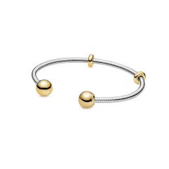 Fashion Snake Bone Rose Gold Square Pando-Ra S925 Sterling Silver Open Bangle - Image 6