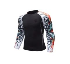 Wholesale MMA Polyester Fitness Custom Sublimation Printing Rash Guard Gym Compression Shirt - Image 3