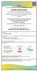 GRS certificate from Wujiang Xianglu Textile Co., Ltd.