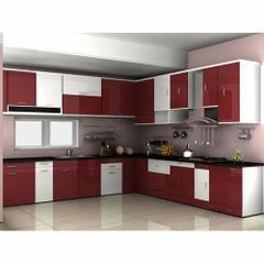 Modular Kitchen Interior Finish Gloss Brand Century Material Wooden Warranty 10-15 Years Kitchen Shape Straight 3D Design Available - Image 3