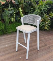 Bar Stool Rope High Bar Chair for Coffee Shop Home Kitchen Chairs - Image 2