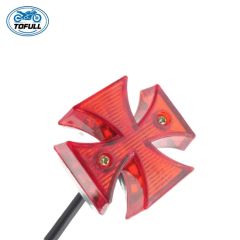 Motorcycle Tail Light Cross LED ABS Surround with Red Lens Rear License Plate Tail Light Motorcycle Chopper Dirt Bike - Image 6