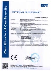 ce certificate of WENZHOU URBAN MACHINERY CO., LTD. – certificate photo, supplier certificates section