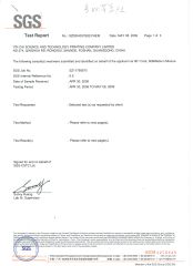 SGS certificate from Guangdong Yincai Science & Technology Co., Ltd.