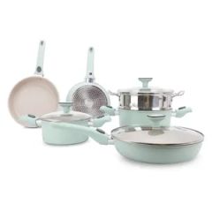 9PCS Granite Coating Nonstick Aluminum Pots Pans Set Detachable Handle Glass Lid 1Y FDA LFGB - Image 5