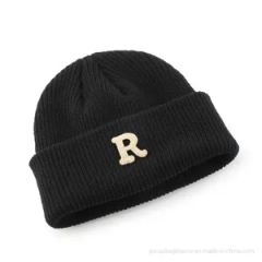 Custom Rib Cuff Cold Winter Leather Beanie Unisex 100% Acrylic Striped Embroidered 56-60cm 57*45*40cm MOQ100 1Y - Image 4