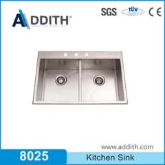 Stainless Steel 304 Double Basin Two Bowl Handmade Sink for Kitchen - Shanghai Addith Hardware Co., Ltd.