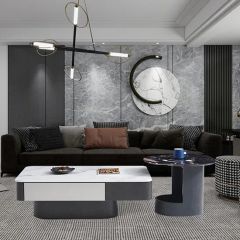 Modern Marble Top Coffee Table with Storage Function and Elegance - Image 4