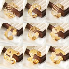 Stainless Steel Bangle with 18K Gold Plating Hydraulic Formed - Image 3