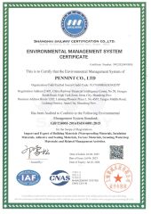 ISO 14001 certificate from Pennint Co., Ltd.