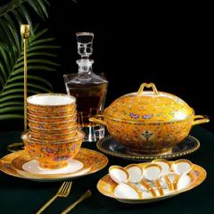 New Floral Tableware Set Ceramic Dinnerware Kitchenware MOQ 3000PCS Model NO. 4515 Trademark WJCH Custom Logo Yes Color Multicolor - Image 4