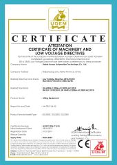 CE of lifting equipment certificate from Hebei Annuo Automation Technology Co., Ltd.
